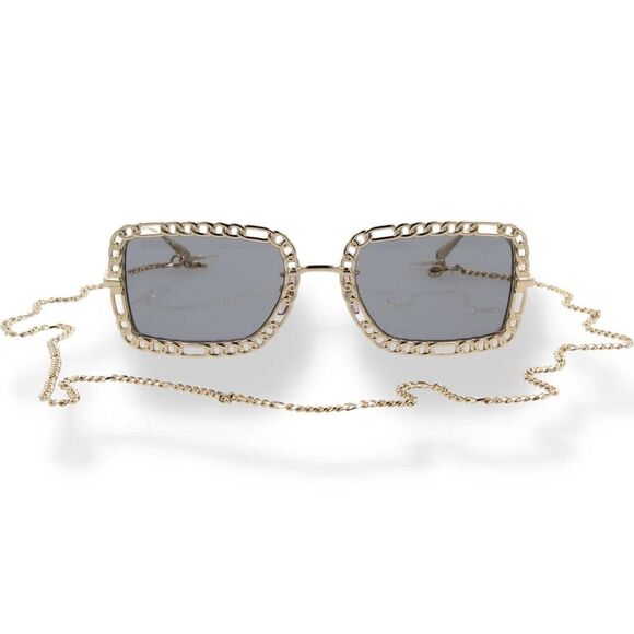 NWT GUCCI 54MM Rectangle Sunglasses Chain-Embellished Sunglasses main image 16